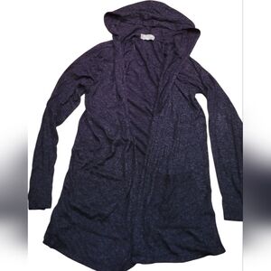 Pink Rose Heather Grey Cardigan, With Hood And Pockets